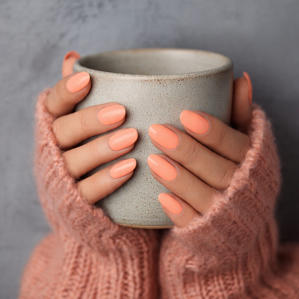 29 Best Easter Nail Ideas for a Fresh Spring Look 14 Matte peachy tones