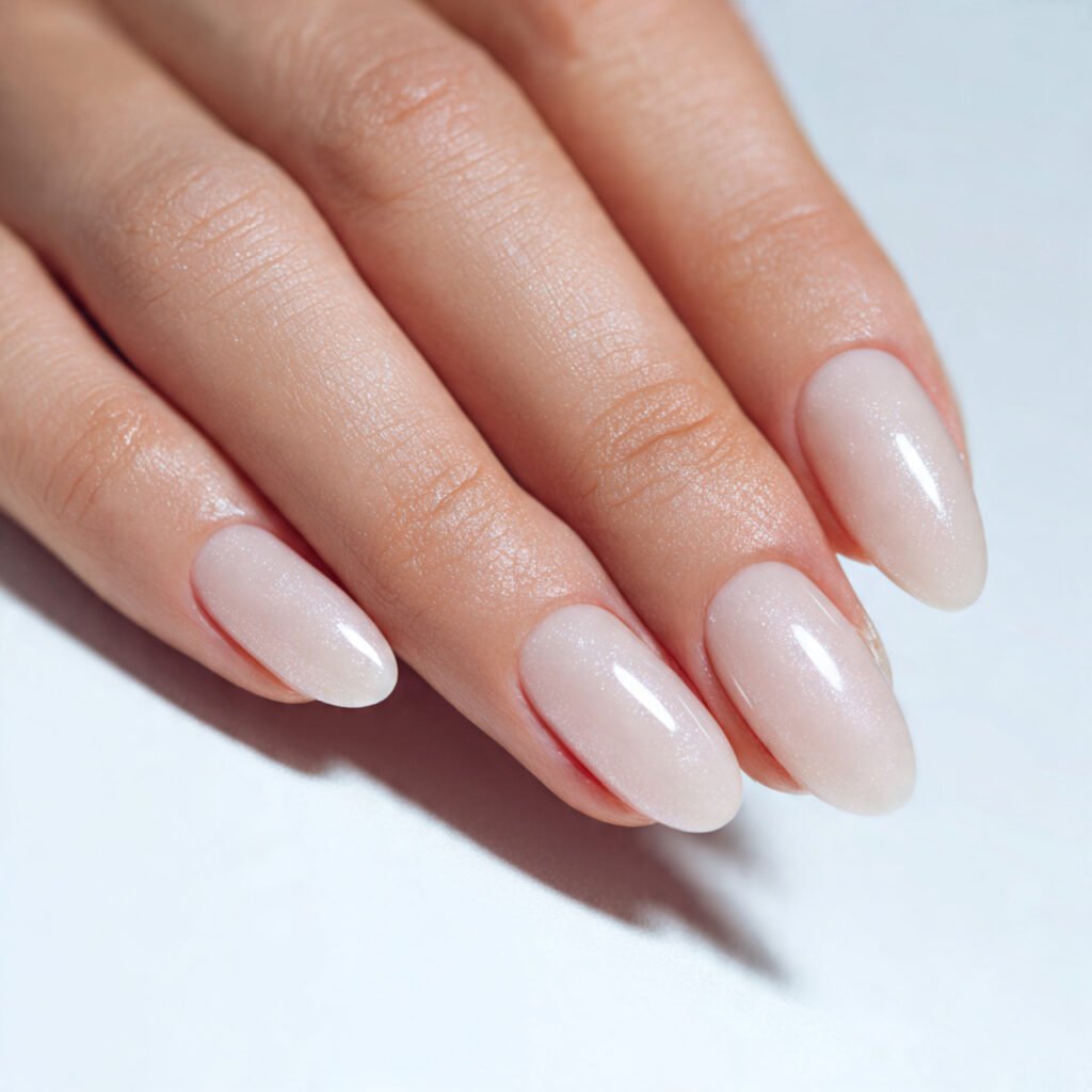 Milky Glazed Nails