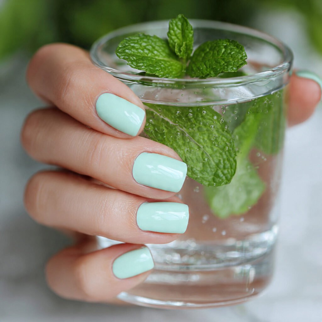 29 Best Easter Nail Ideas for a Fresh Spring Look 5 Soft mint green polish
