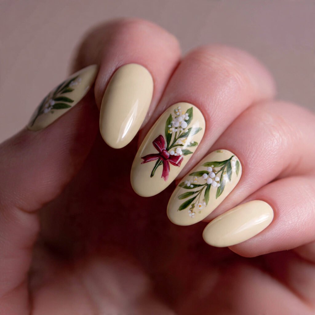 27 Holiday Nail Ideas That Will Make Your Festive Season Shine 26 Mistletoe Nail Art Ideas