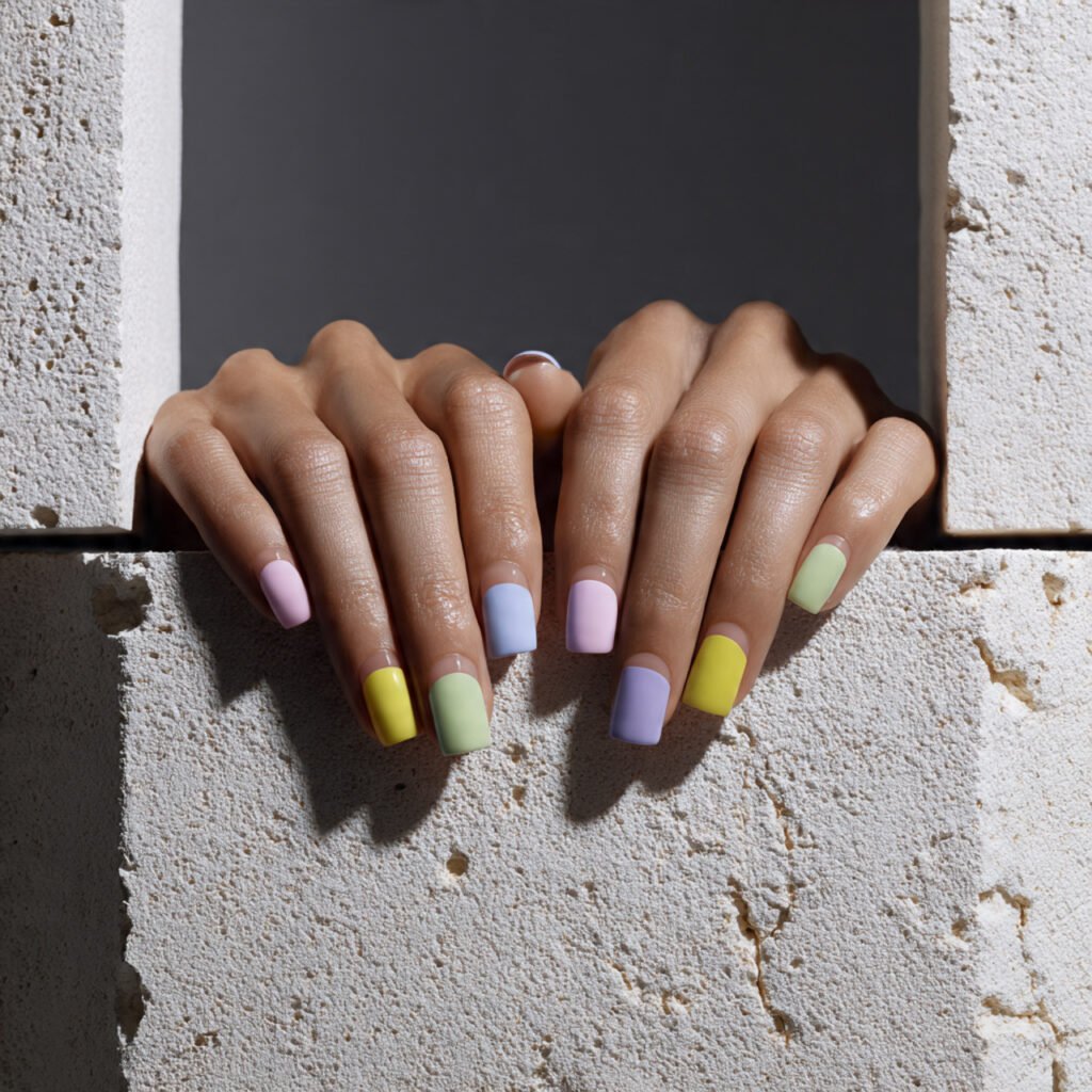 Negative Space Gel Nail Ideas for Spring