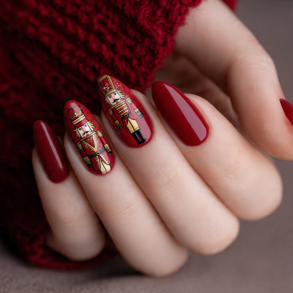27 Holiday Nail Ideas That Will Make Your Festive Season Shine 14 Nutcracker Nail Art Ideas