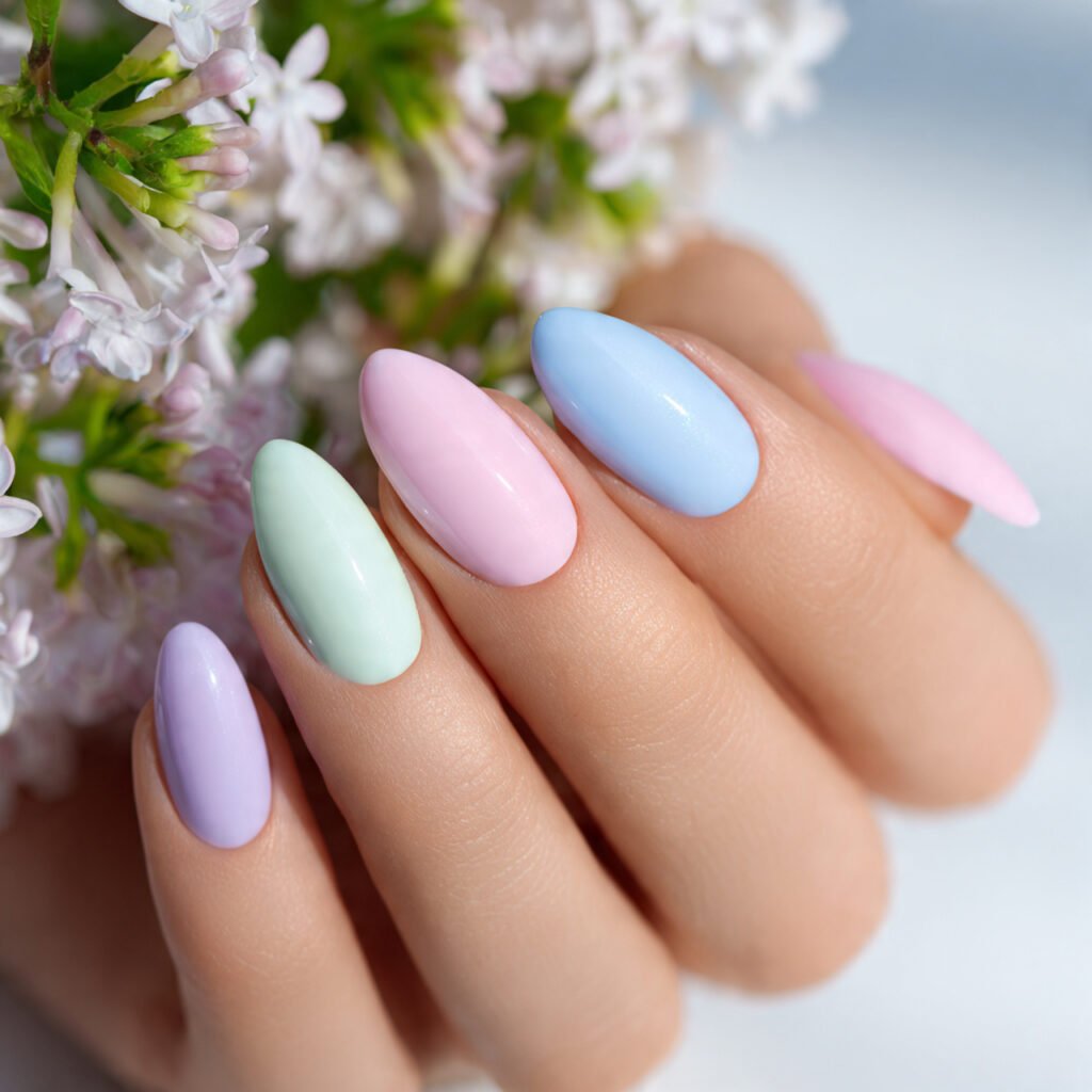 28 Easter Nail Ideas Spring Almond Looks You Will Obsess Over 2 Pastel Almond Nail Ideas for Spring