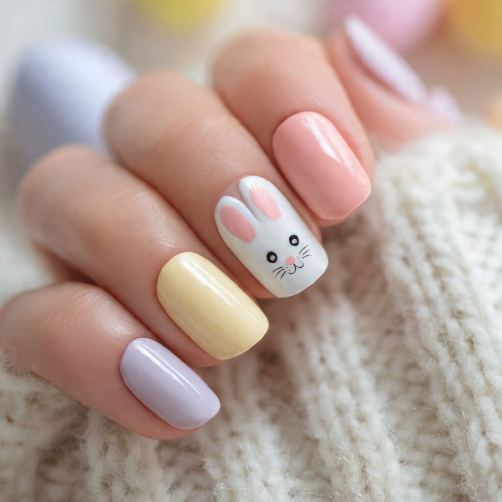 28 Stunning Easter Nail Ideas Pastel Designs You Need to Try Right Now 20 Pastel Easter Bunny Nail Ideas