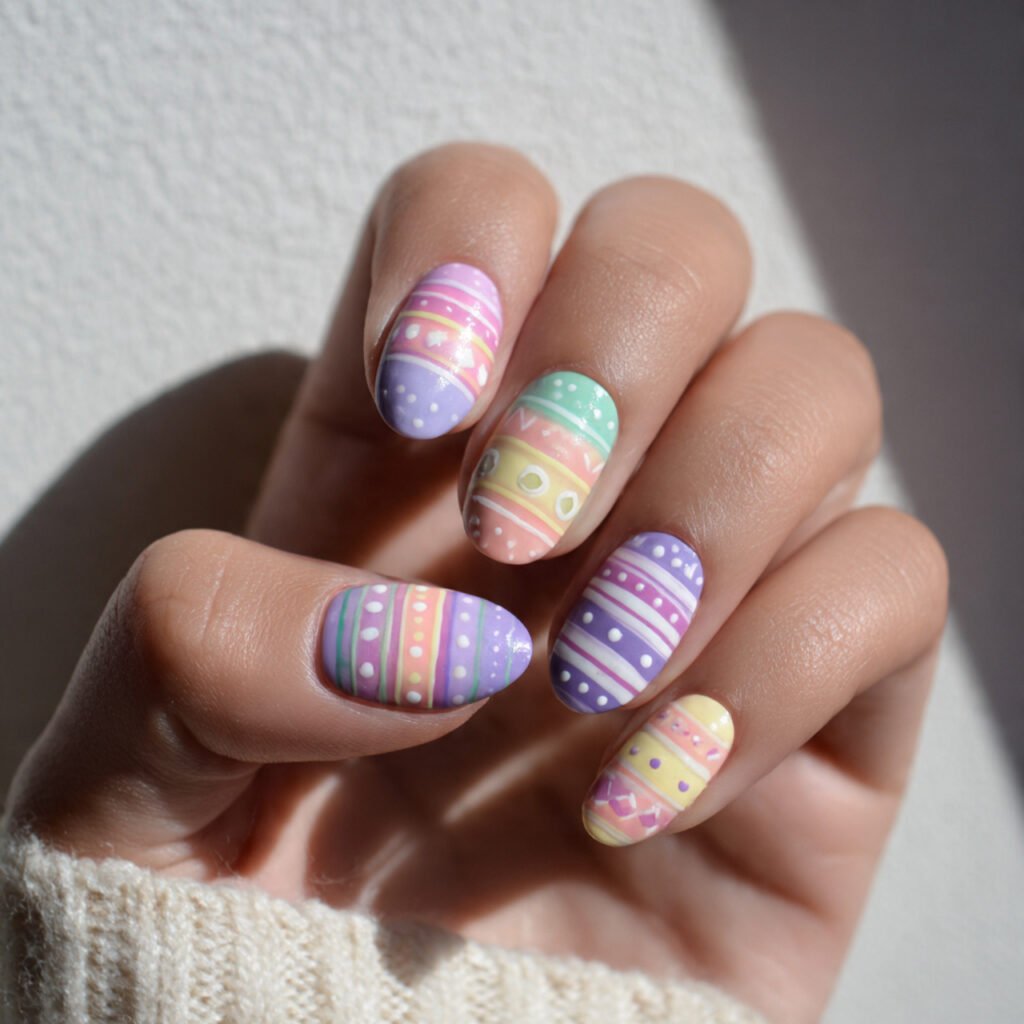 28 Stunning Easter Nail Ideas Pastel Designs You Need to Try Right Now 10 Pastel Easter Egg Nail Ideas