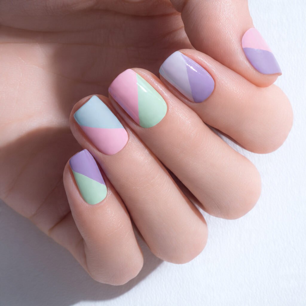 28 Stunning Easter Nail Ideas Pastel Designs You Need to Try Right Now 21 Pastel Geometric Nail Ideas for Easter