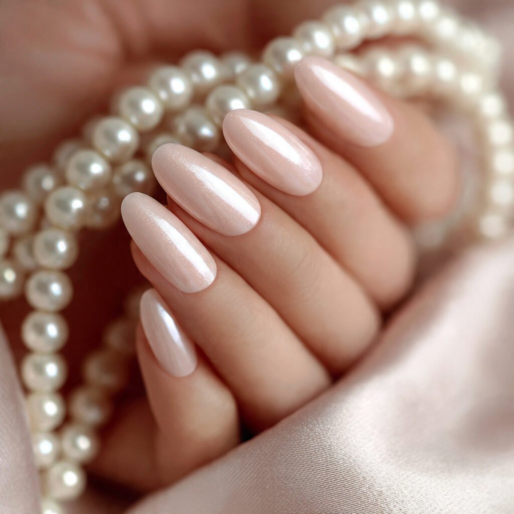 29 Best Easter Nail Ideas for a Fresh Spring Look 16 Iridescent pearl sheen