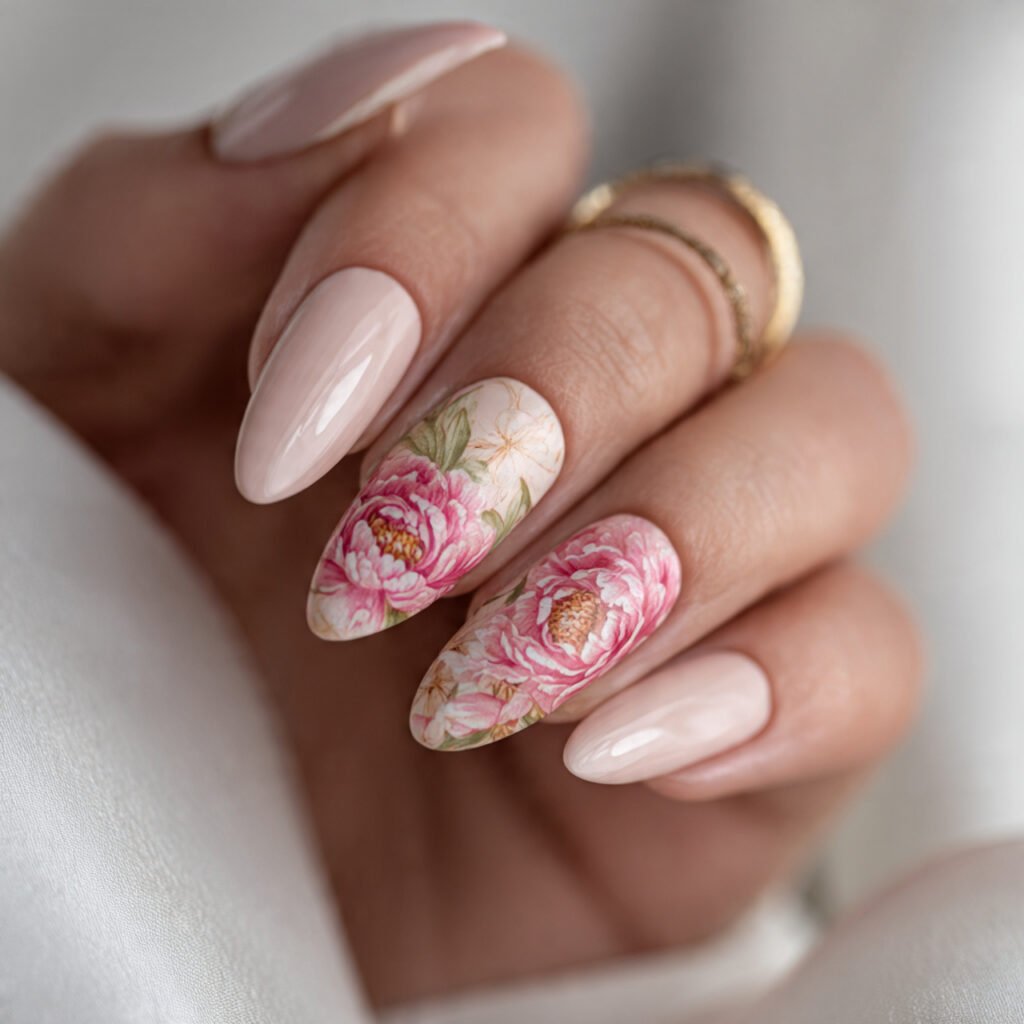 25 Spring Nails 2026 Ideas Flowers From Daisies to Dark Florals 5 Peony Nail Ideas for Spring 2026