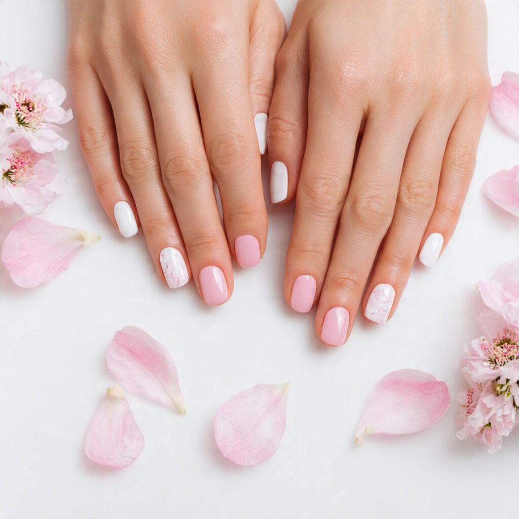 Pink and White Easter Nail Ideas