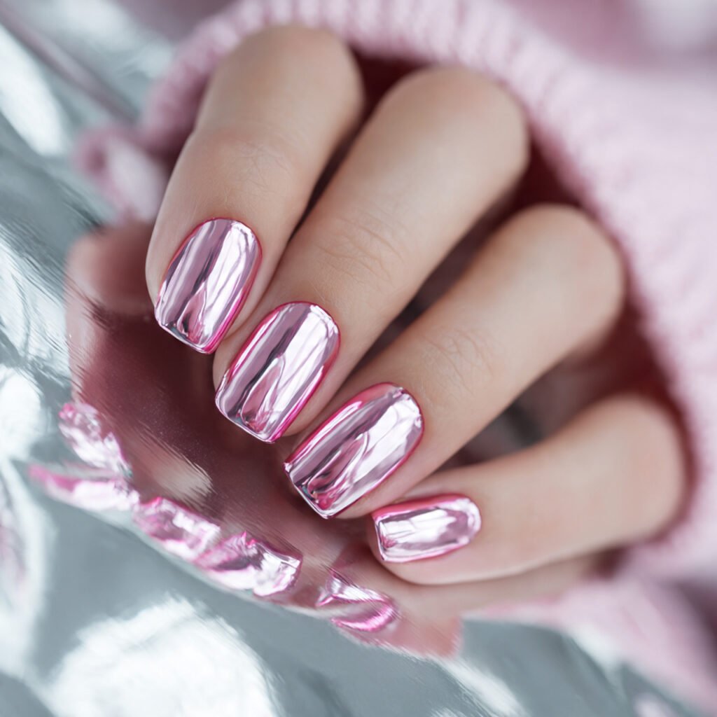 Pink Chrome Nail Ideas for Spring