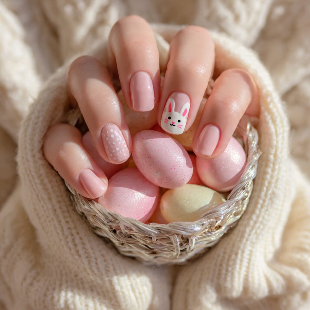 Pink Easter Bunny Nail Ideas