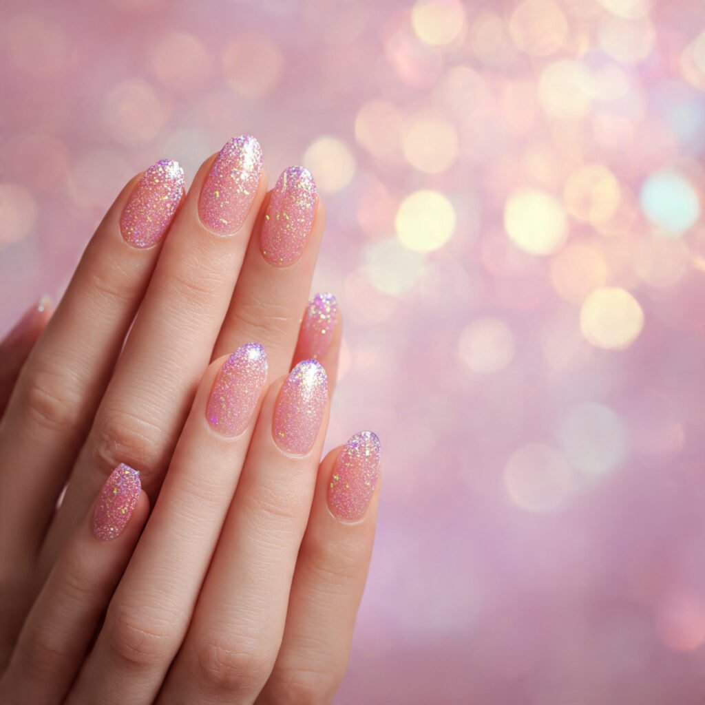 Pink Glitter Easter Nail Ideas