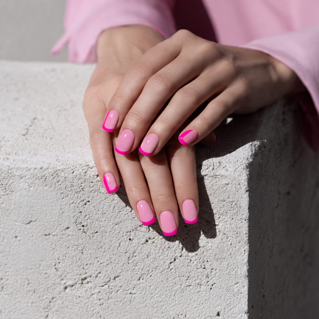 Pink Negative Space Easter Nail Ideas