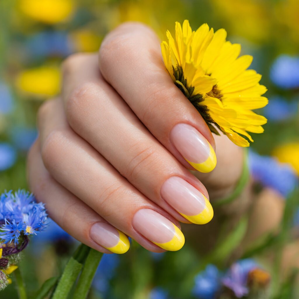 30 Fresh Bright Spring Nails Ideas to Try for a Vibrant Look 10 Radiant Sunflower Yellow Tips