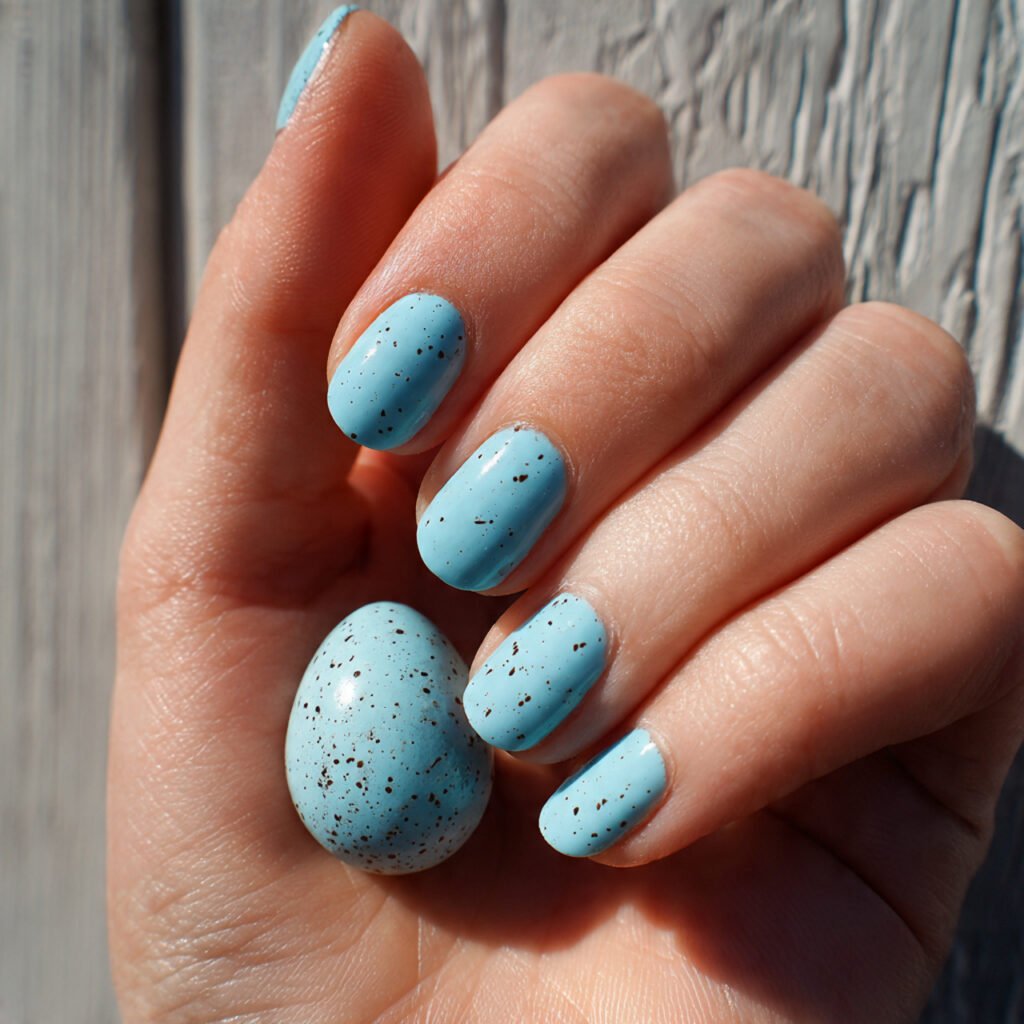 29Trending Blue Spring Nails Ideas for a Chic and Airy Style 16 Robins Egg Blue Speckles