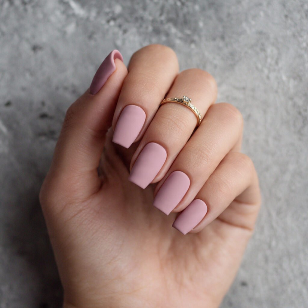 29 Fresh Pink Spring Nails Ideas to Refresh Your Look in 2026 4 Matte Dusty Pink Minimalist Style