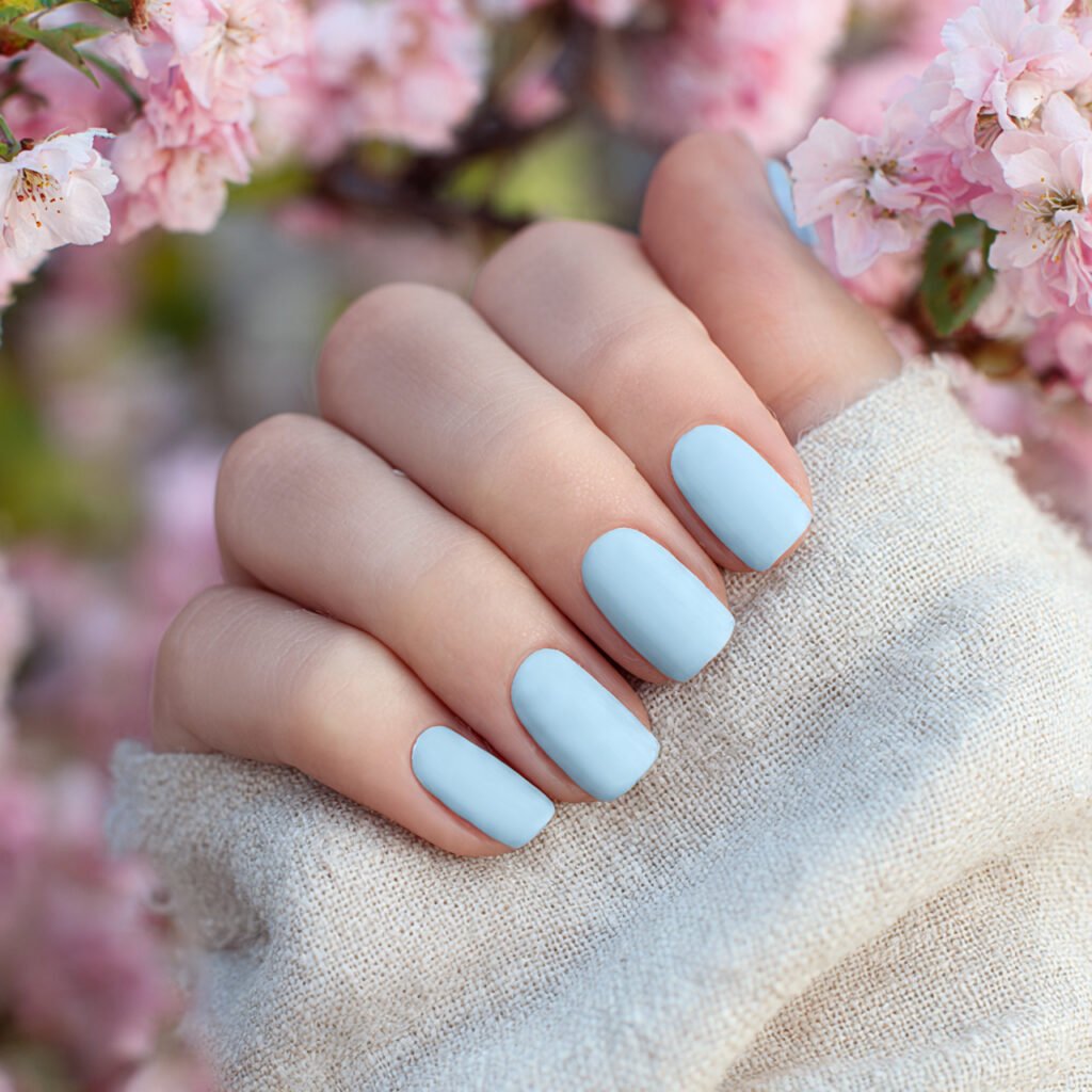 29Trending Blue Spring Nails Ideas for a Chic and Airy Style 2 Soft Sky Blue Pastels