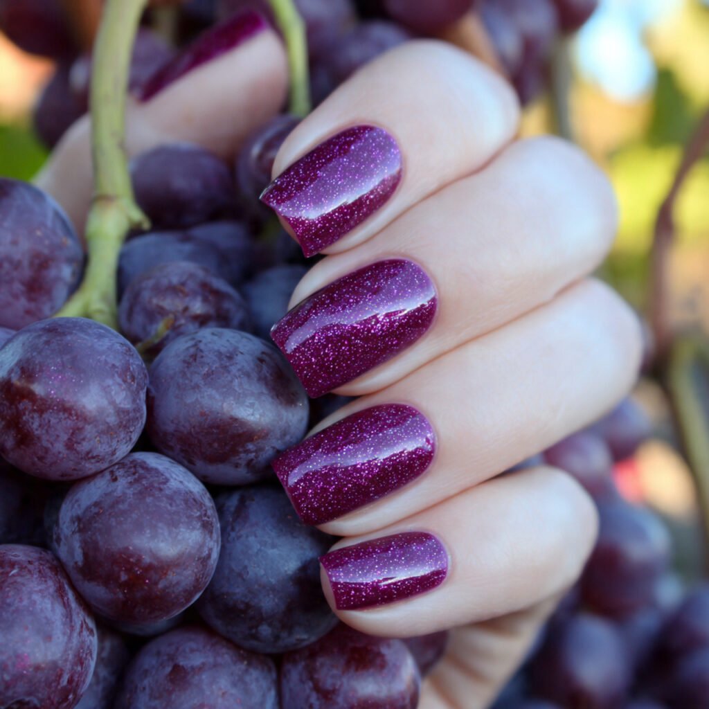 30 Fresh Bright Spring Nails Ideas to Try for a Vibrant Look 20 Bright Grape Purple Shimmer
