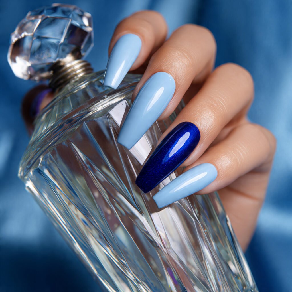 29Trending Blue Spring Nails Ideas for a Chic and Airy Style 26 Vivid Sapphire Statement Nails
