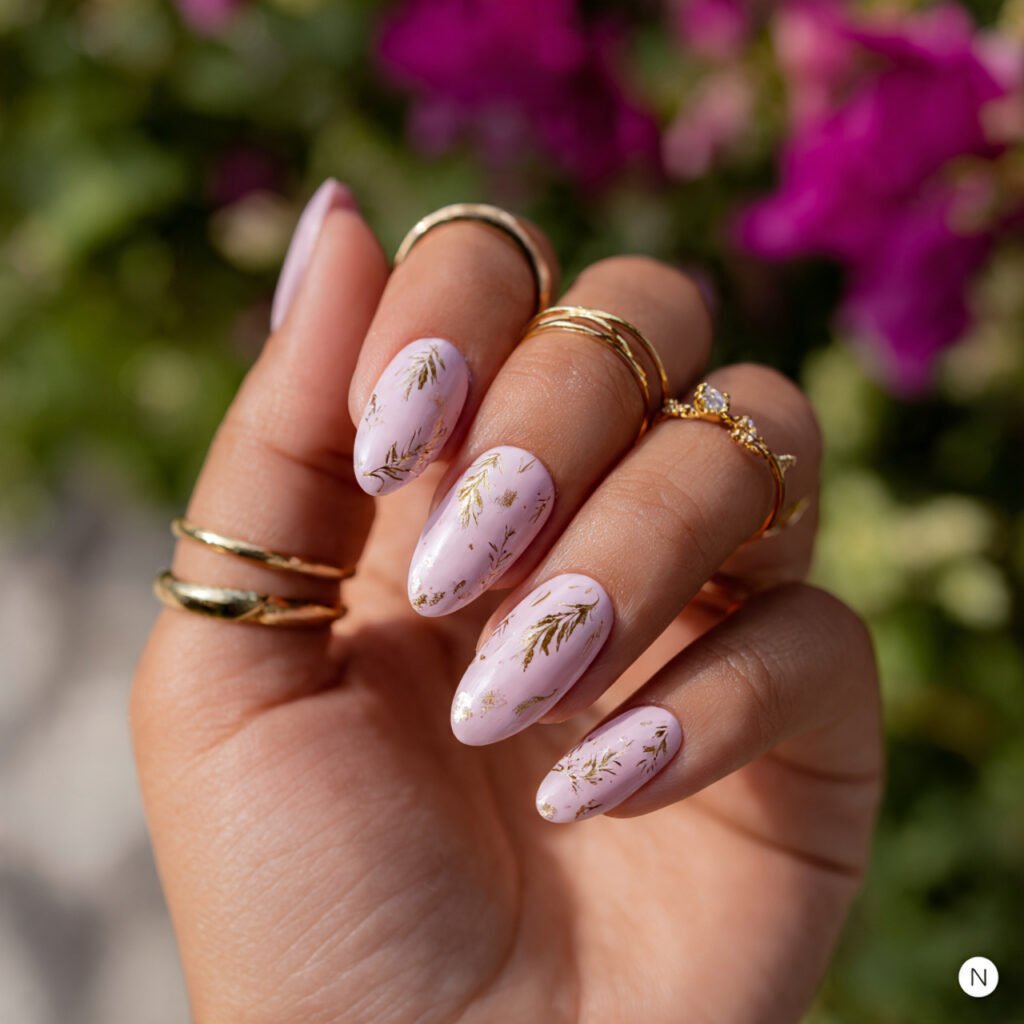 29 Fresh Pink Spring Nails Ideas to Refresh Your Look in 2026 11 Subtle Rose Gold Foil Details