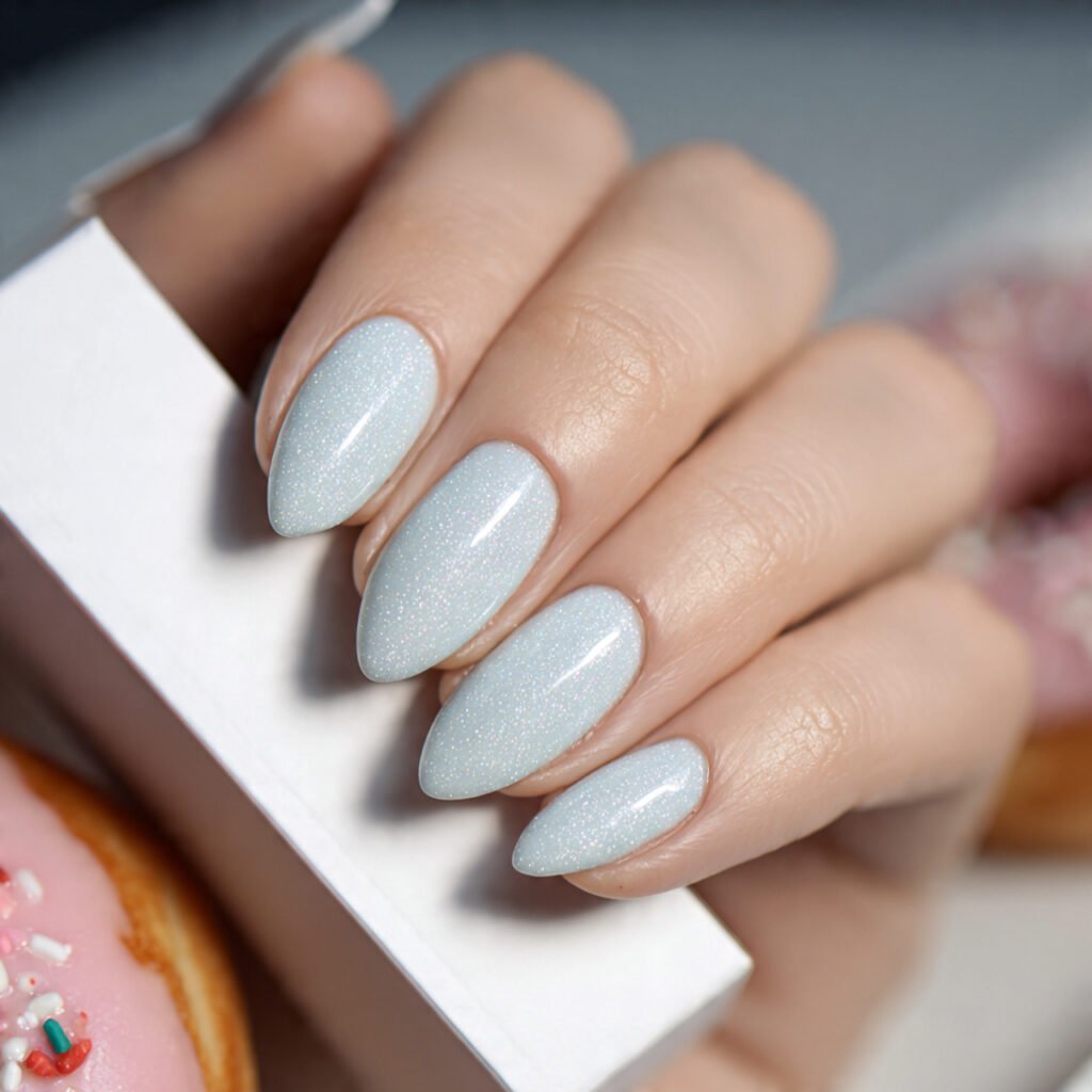 29Trending Blue Spring Nails Ideas for a Chic and Airy Style 27 Glazed Donut Blue Glow