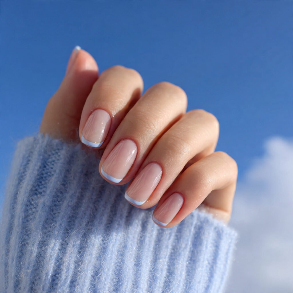 Pastel Blue French Tip
