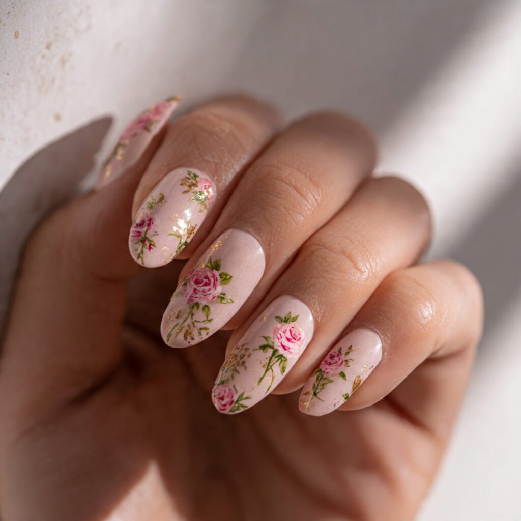 28 Easter Nail Ideas Spring Almond Looks You Will Obsess Over 27 Rose Almond Easter Nail Ideas