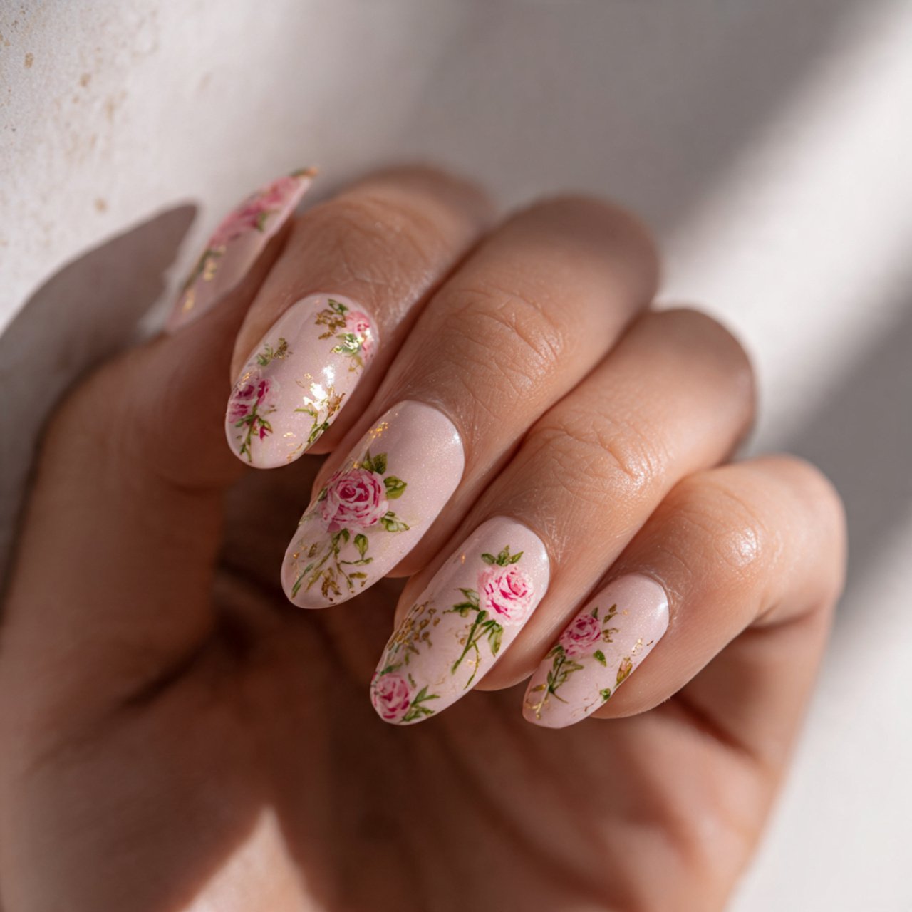 rose almond easter nail ideas close up of almond s