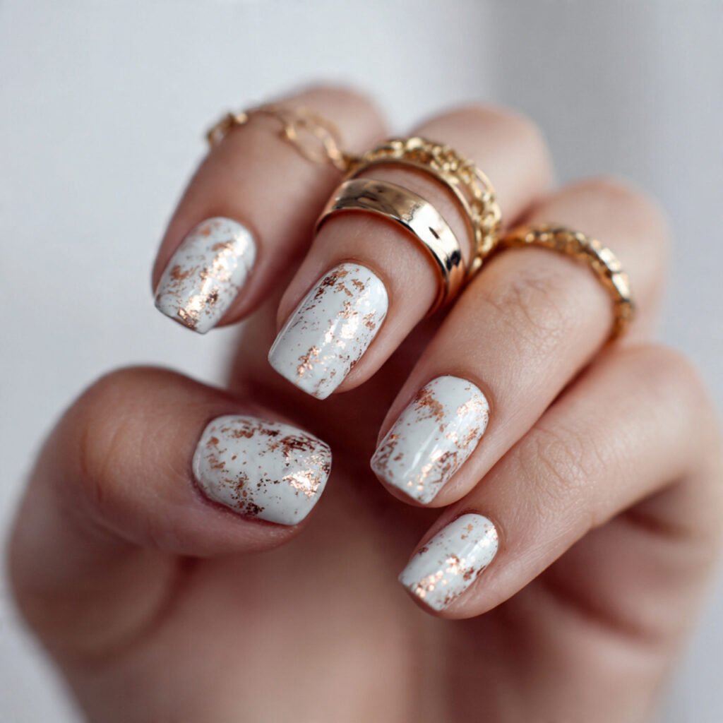 29 Best Easter Nail Ideas for a Fresh Spring Look 13 Rose gold foil accents