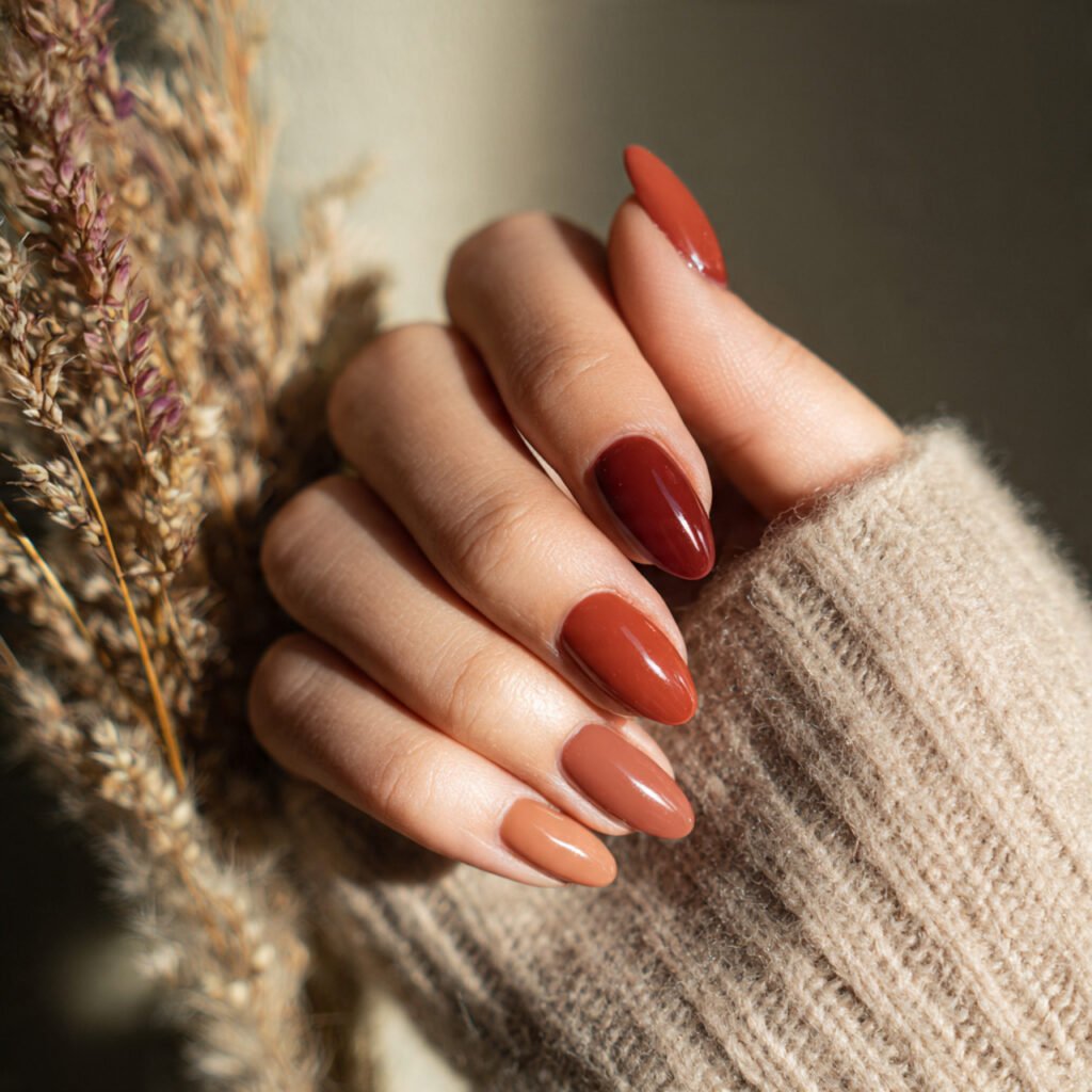 26 Stunning Fall Nail Ideas to Transform Your Look This Season 8 Rust and Terracotta Nail Ideas