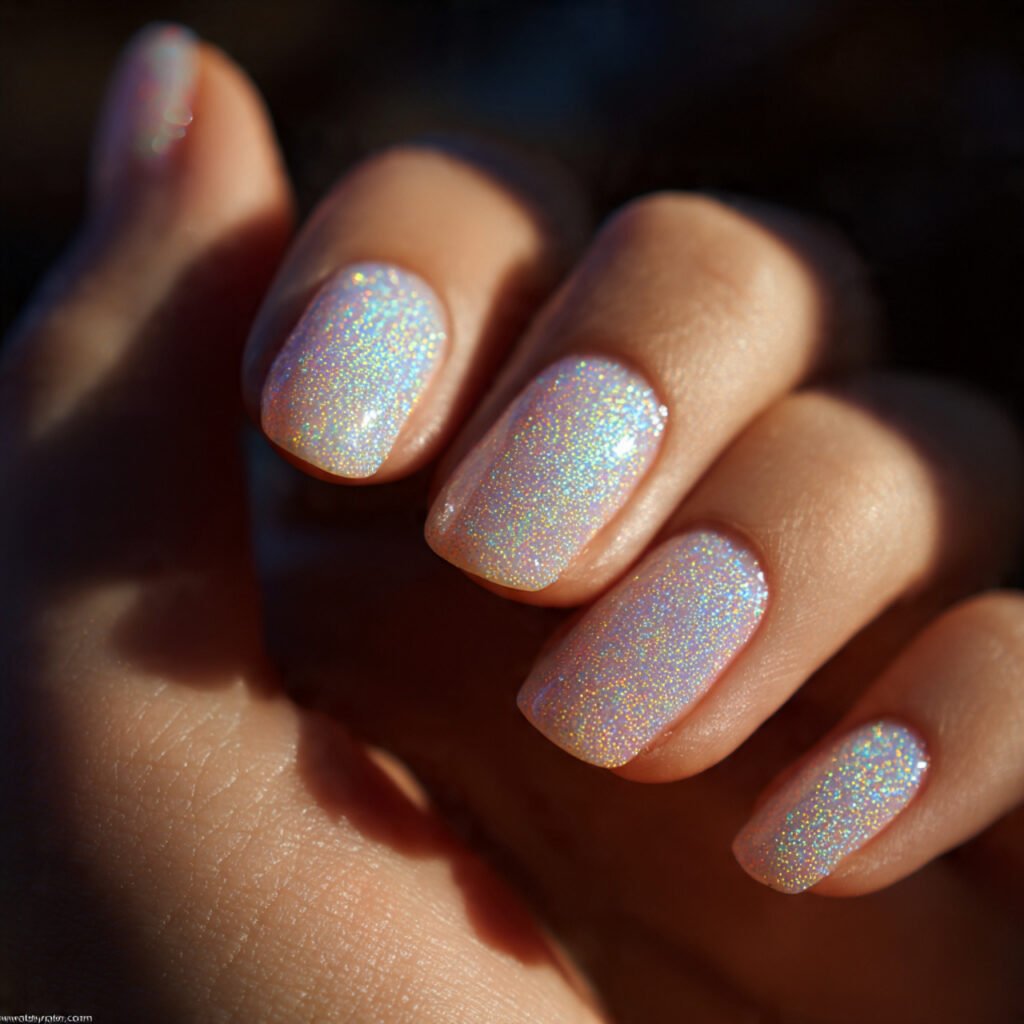 29 Best Easter Nail Ideas for a Fresh Spring Look 8 Shimmering opal finish
