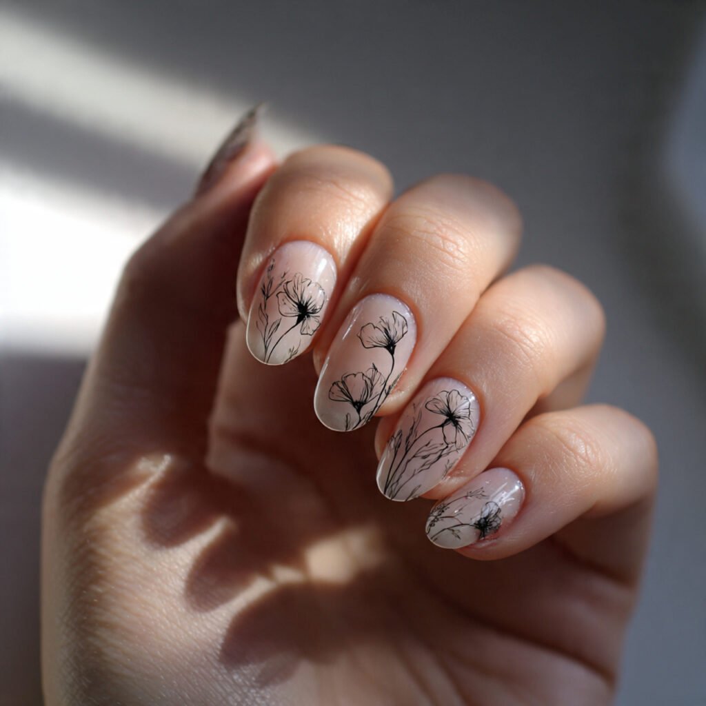 23 Square Nail Ideas You’ll Want to Copy This Season 14 Minimal line art design