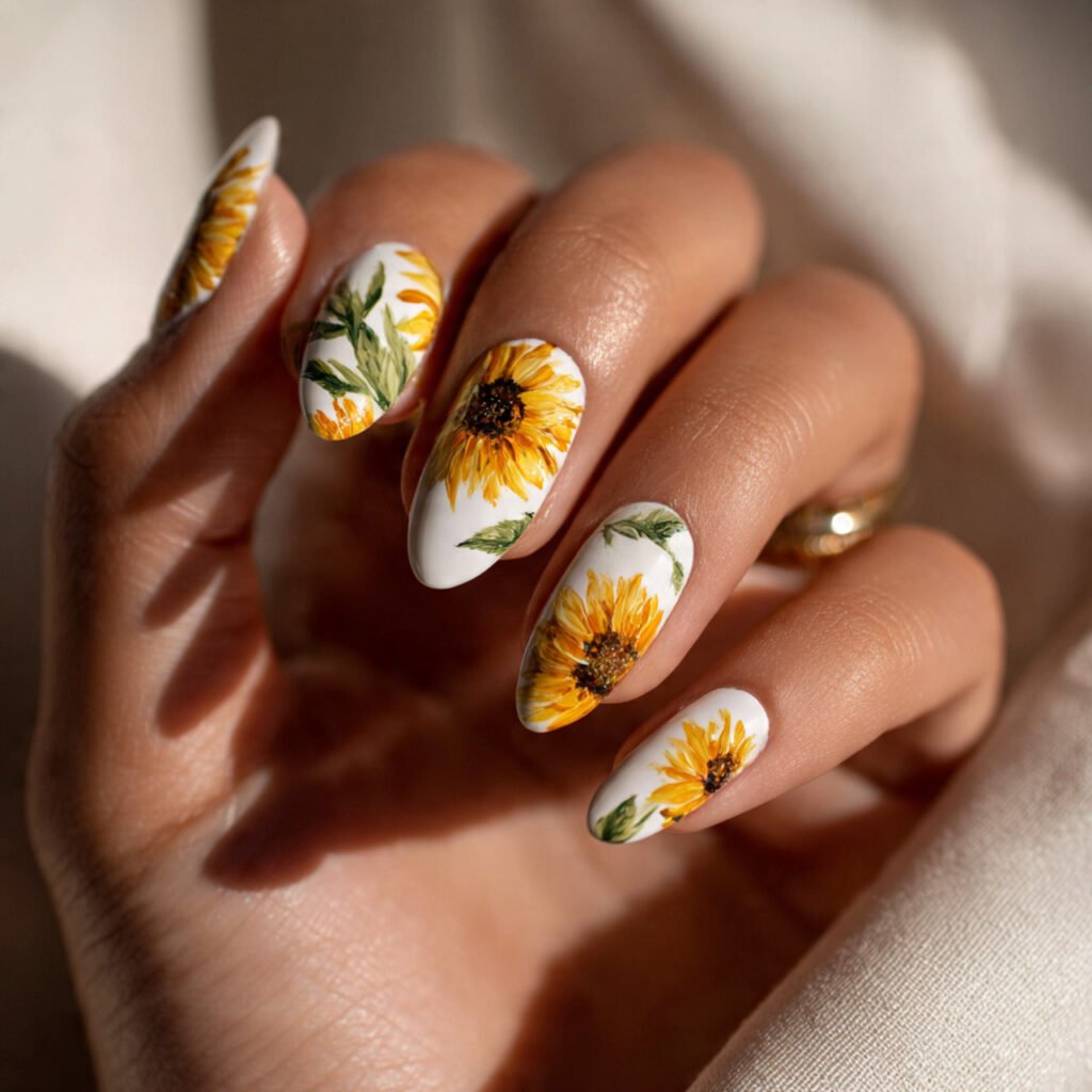 Sunflower Nail Ideas