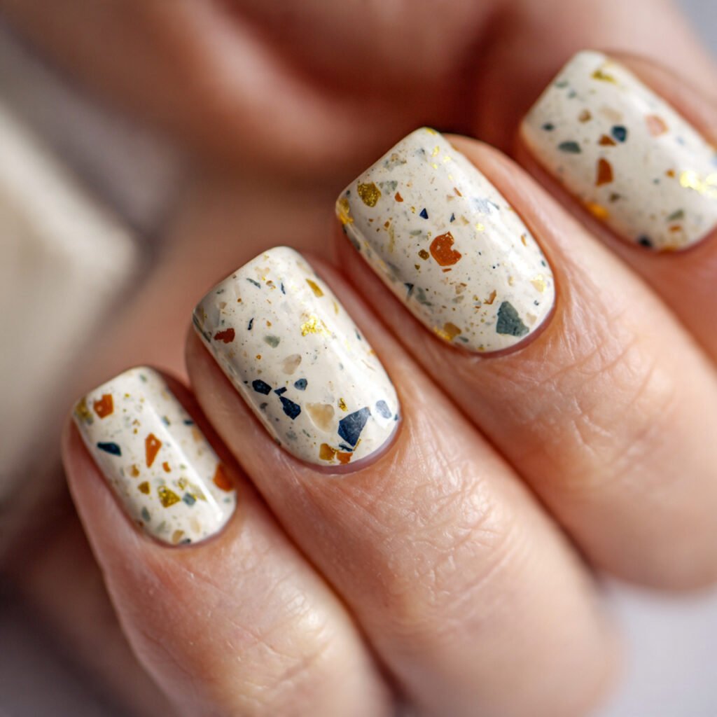 Terrazzo Print Nails