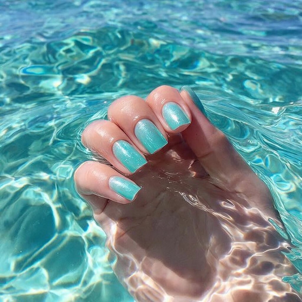 28 Top beach nail ideas: Stunning Designs for Summer 2026 12 Trendy Jelly Turquoise Ideas