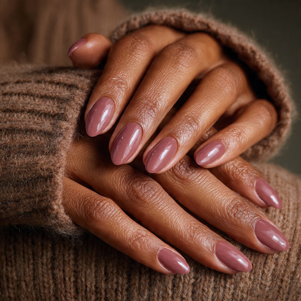 29 Fall Nail Ideas for Black Women From Burgundy to Gold Chrome 24 Warm Mauve Fall Nail Ideas