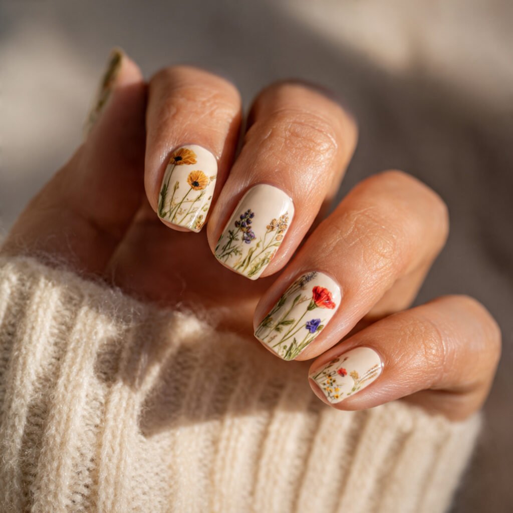 25 Spring Nails 2026 Ideas Flowers From Daisies to Dark Florals 4 Wildflower Nail Ideas for Spring 2026