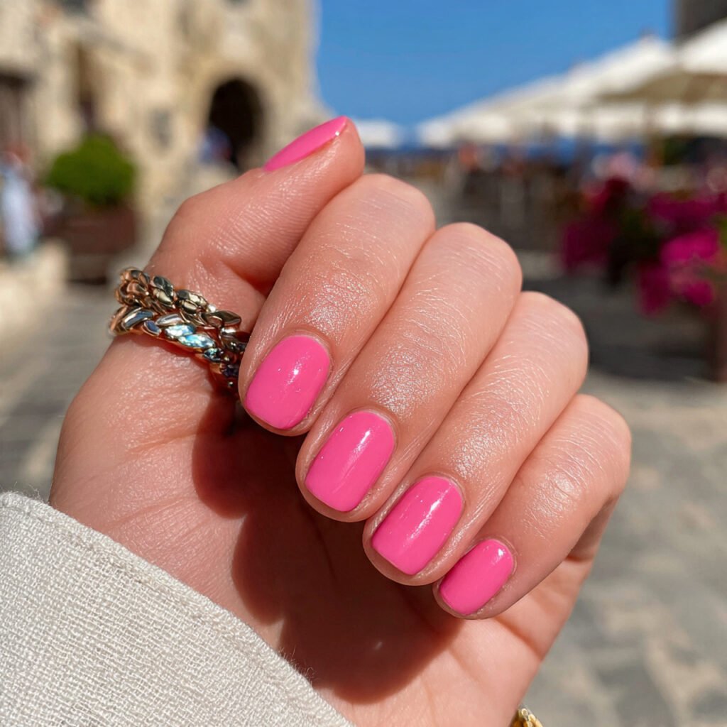 Hot Pink Summer Nails
