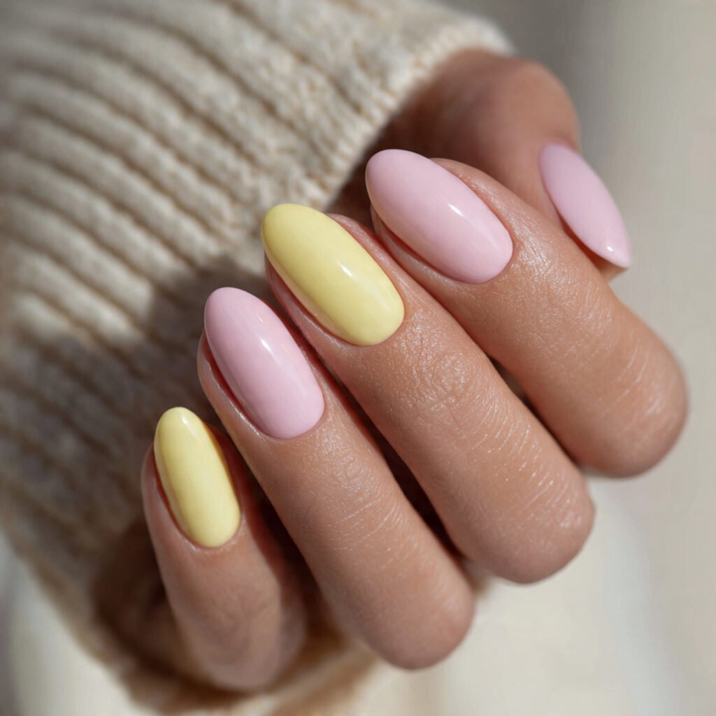 Pastel Pink and Yellow Nail Ideas