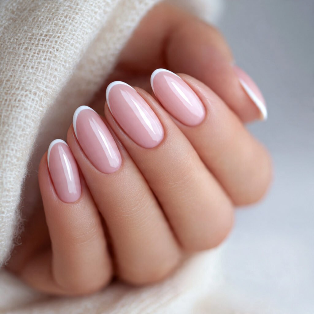 Soft Pink French Tip Nails