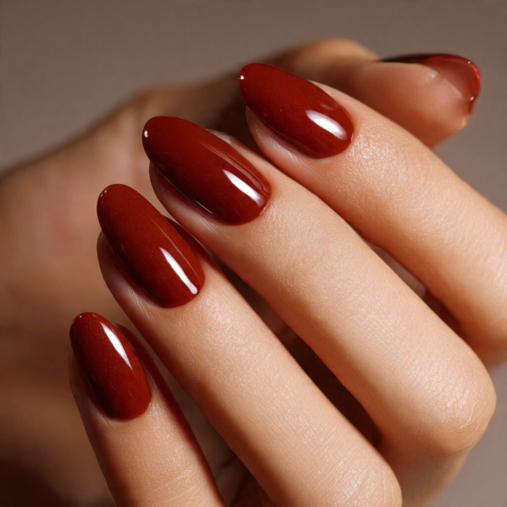 25 Best Brown Nail Ideas That Are Totally Trending Right Now 10 Chestnut Glossy Nail Ideas