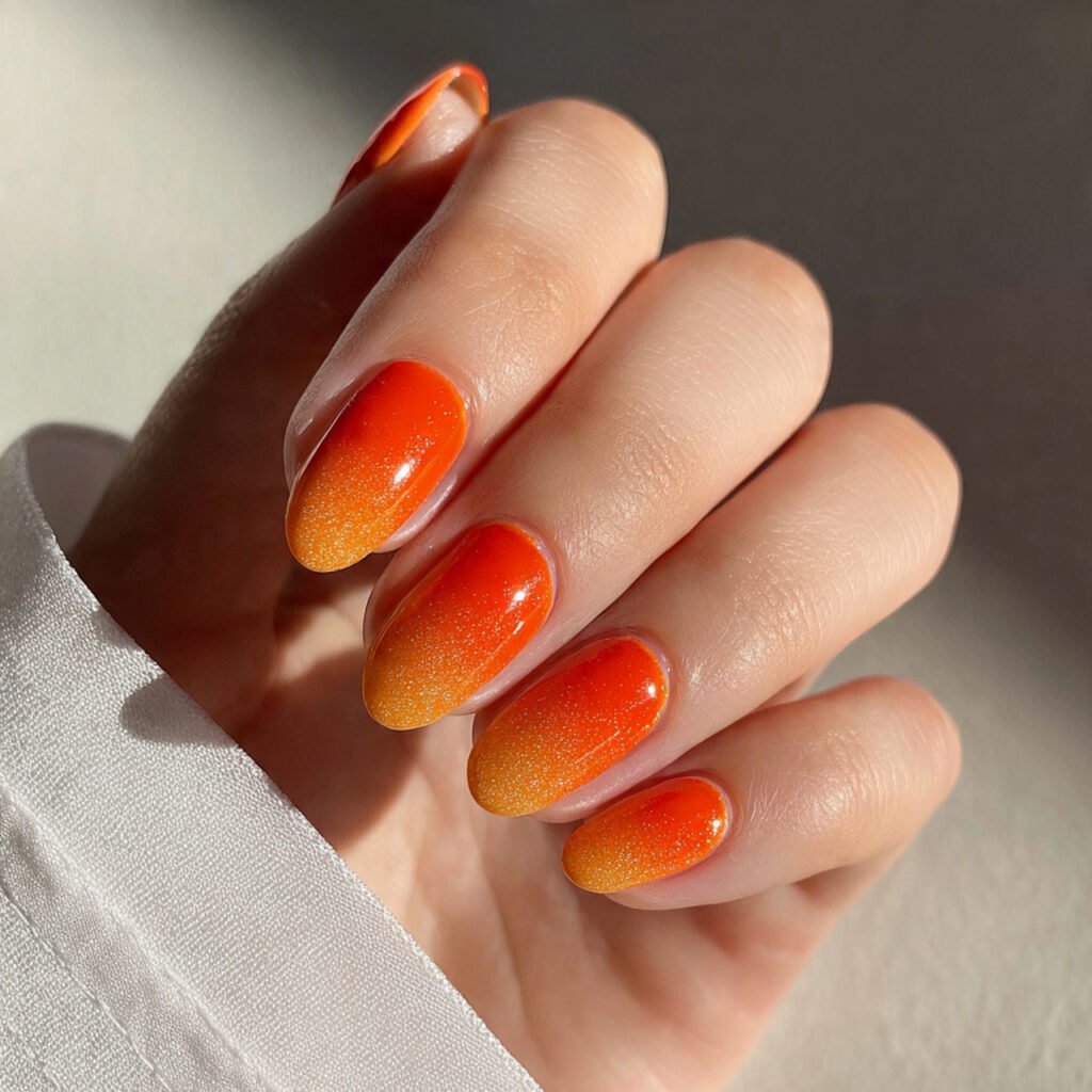 Orange and Gold Leo Nail Ideas