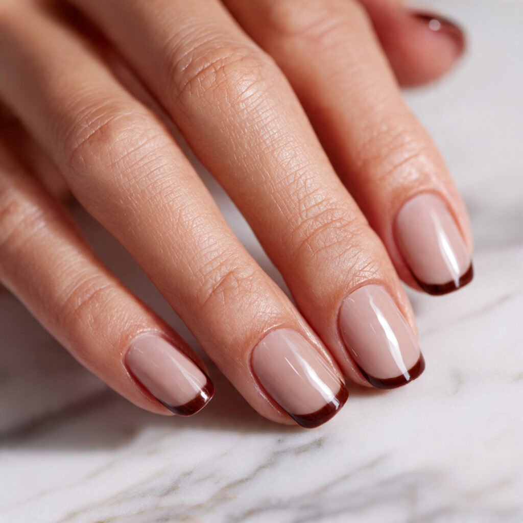 25 Best Brown Nail Ideas That Are Totally Trending Right Now 11 Brown French Tip Nail Ideas