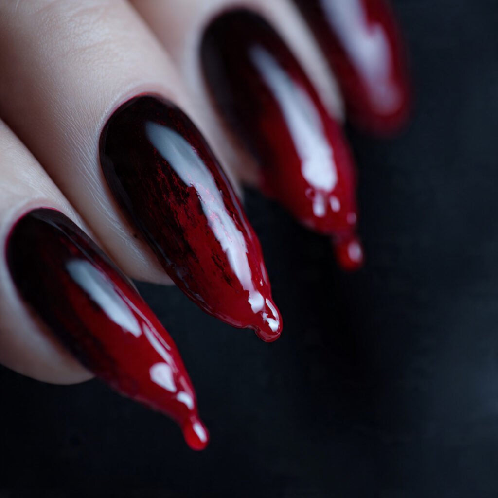 30 Best Halloween Nail Ideas for Every Vibe and Skill Level 12 Dripping Blood Nails
