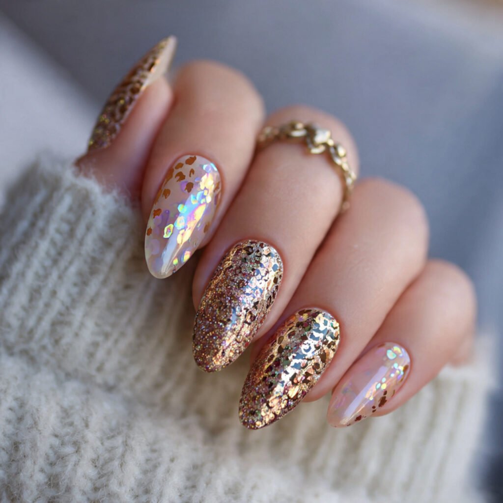 Glitter Leo Nail Ideas