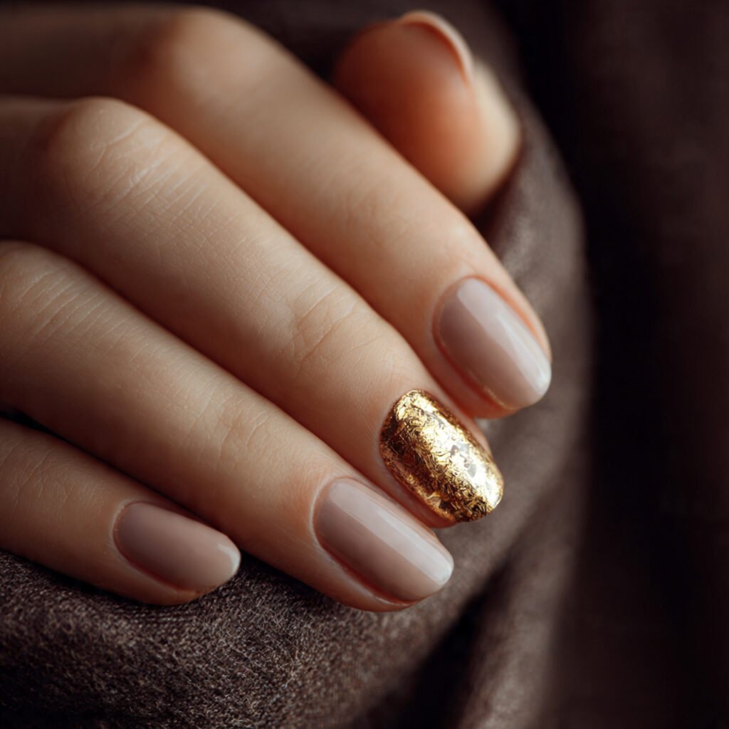 29 Stunning Nails Summer 2026 Ideas for Every Style and Mood 13 Golden Foil Accent Nail Ideas