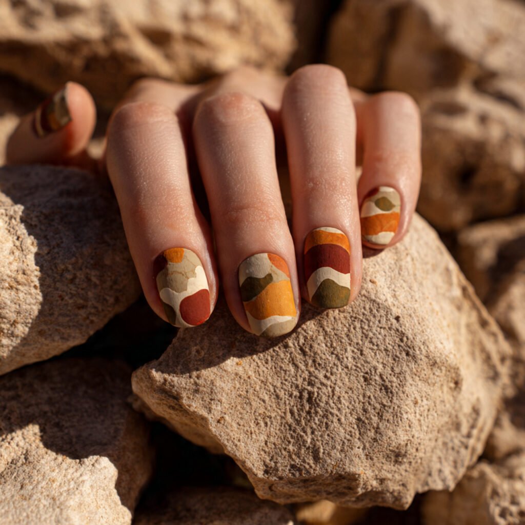 Discover 22 Creative Wow Nail Ideas for Your Next Look 11 Abstract Terracotta Shapes