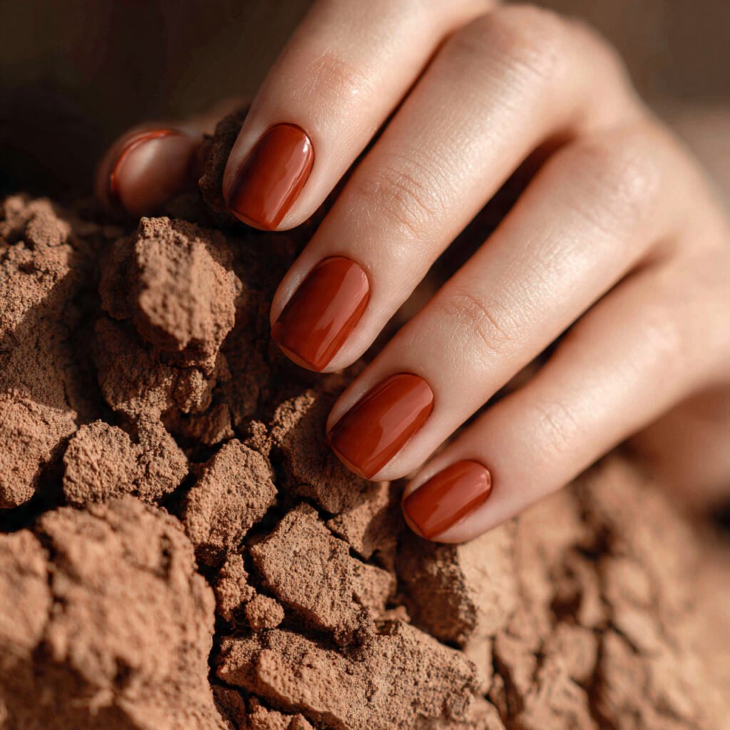 25 Best Brown Nail Ideas That Are Totally Trending Right Now 12 Burnt Sienna Nail Ideas