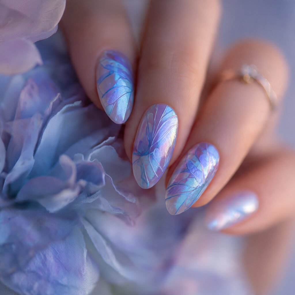 Butterfly Almond Nail Ideas