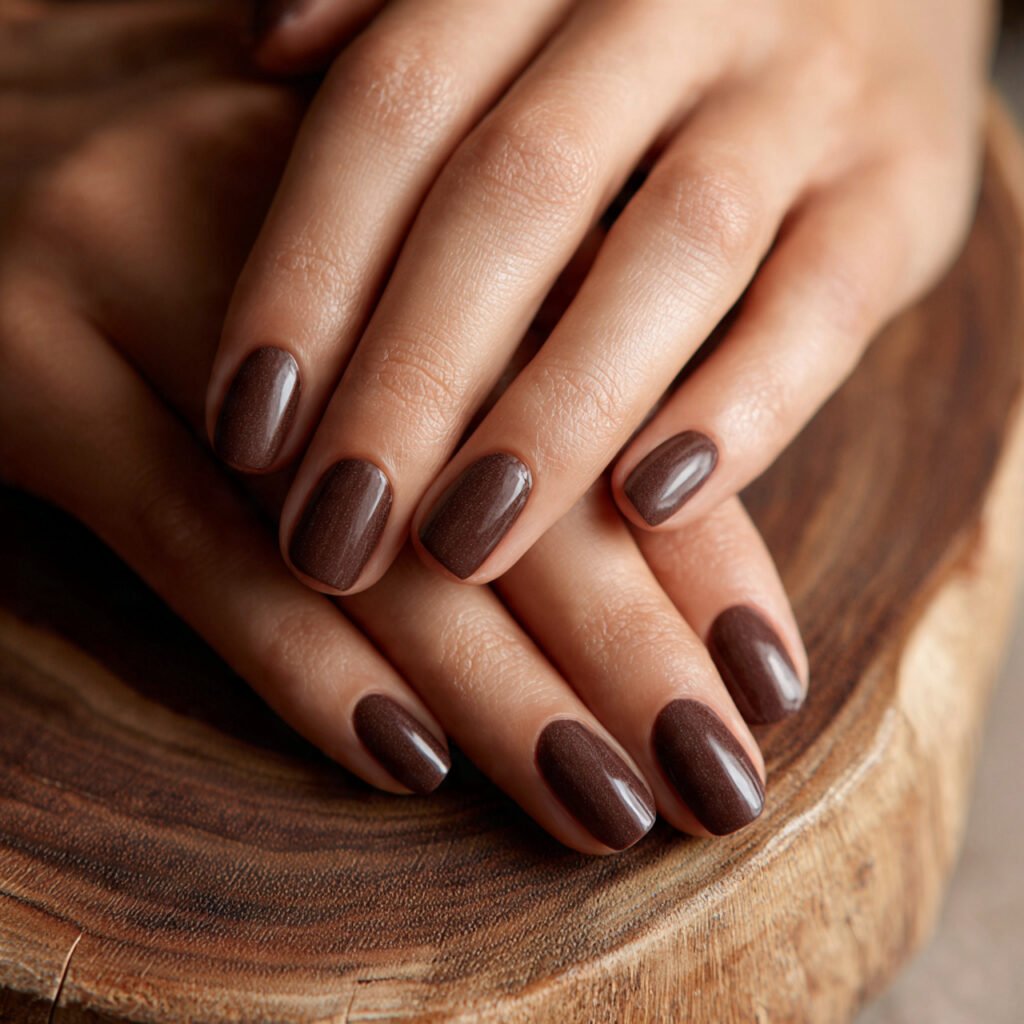 25 Best Brown Nail Ideas That Are Totally Trending Right Now 13 Walnut Shell Nail Ideas